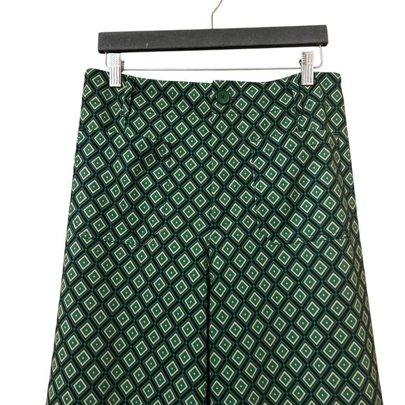 Jones & Co Womens Size 10 Green Geometric Print Pants - Picture 2 of 5